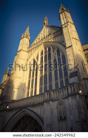 Sunlight on Winchester cathedral