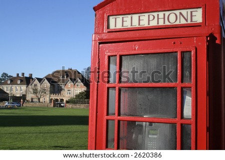 Telephone booth on village green