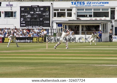 HOVE, ENGLAND - JUNE 24: The Australians take on Sussex County Cricket Club in the four-day Ashes tour warm-up match June 24 2009 at the county ground Hove, England.