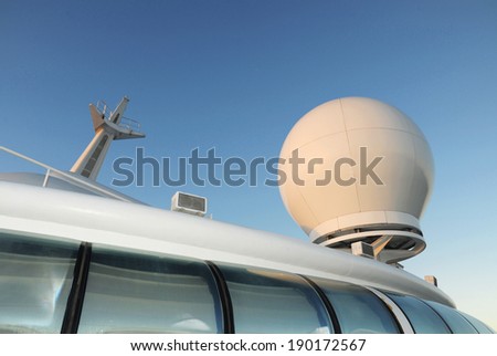 Cruise ship modern navigational equipment
