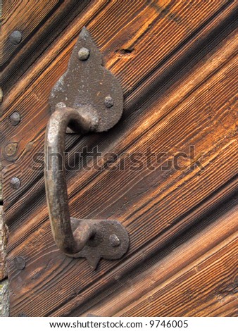 The handle of an old door