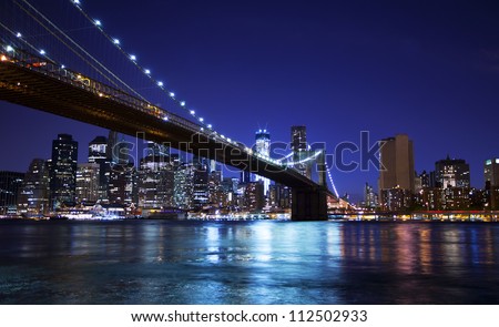 Brooklyn Bridge And Skyline At Night