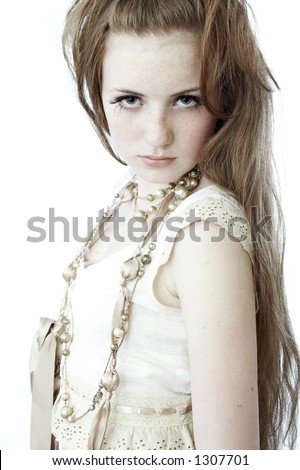 Girl With Red Hair And Freckles. freckles and long red hair