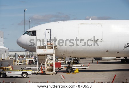 A parked cargo airplane.