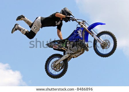 Freestyle Motocross Motorcycle Jumping.