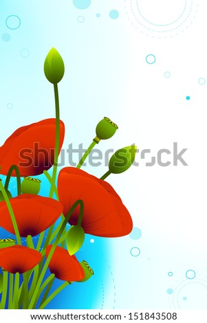 Abstract Background with red poppy flowers for your design