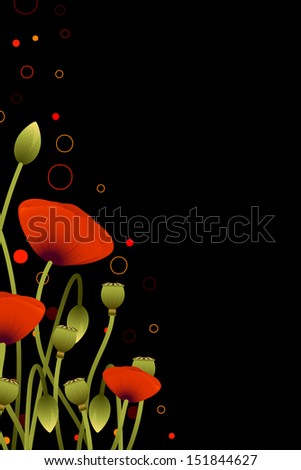 Abstract Background with red poppy flowers for your design