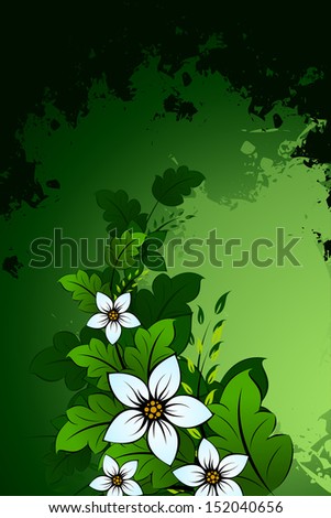 Abstract Grunge Background with flowers and leaves for your design