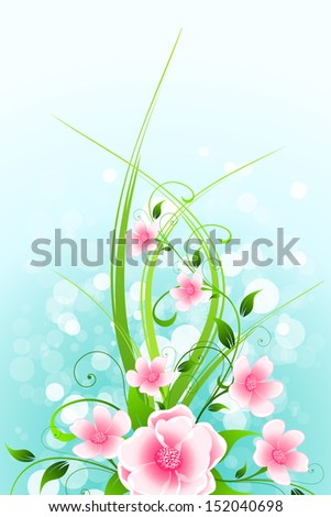 Abstract Background with flowers and leaves for your design