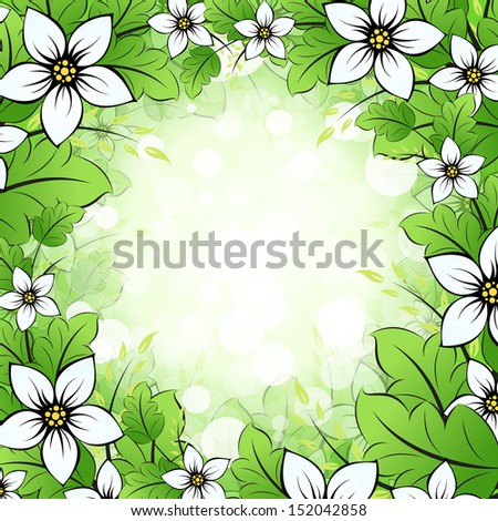 Floral Framing. Flowers and Leaves around the picture