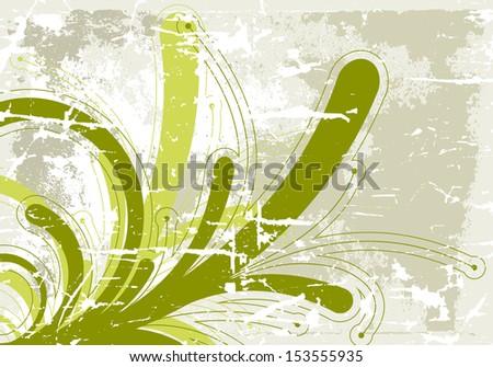 Abstract grunge scroll background illustration isolated on orange