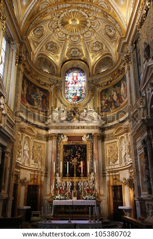 Rome - Church of Santa Maria dell\' Anima. Catholic church interior in Italy.