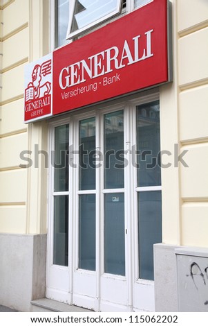 VIENNA - SEPTEMBER 7: Generali Bank branch on September 7, 2011 in Vienna. Generali is a bank and insurance group founded in 1831. It employs 85,370 people (end 2010).