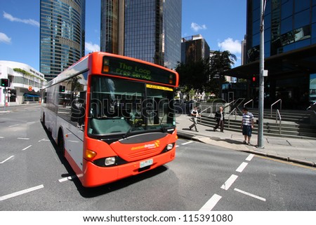 BRISBANE, AUSTRALIA - MARCH 22: People ride the free bus on March 22, 2008 in Brisbane, Australia. Brisbane Buses had record 78.76 million passengers in financial year 2010-11.