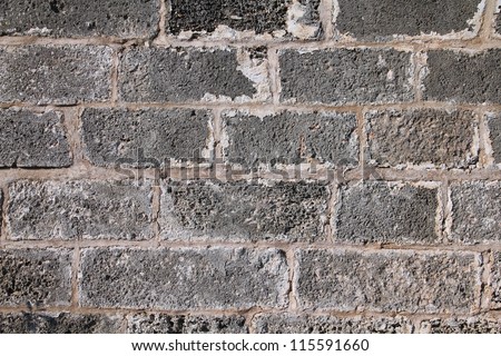 Old grey stone wall background. Solid surface texture.