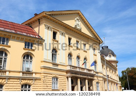 Sofia, Bulgaria - famous Bulgarian Academy of Sciences in Oborishte district.
