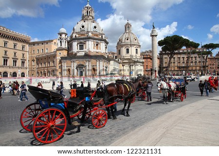 ROME - APRIL 8: Tourists walk in Piazza Venezia on April 8, 2012 in Rome. According to Euromonitor, Rome is the 3rd most visited city in Europe (5.5m international tourist arrivals 2009)