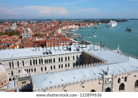 Venice skyline - famous old city in Italy. UNESCO World Heritage Site
