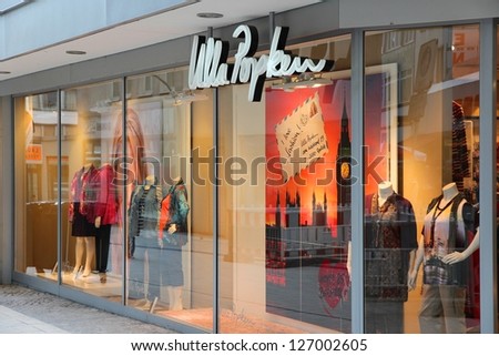 DORTMUND, GERMANY - JULY 16: Ulla Popken specialty plus size clothes store on July 16, 2012 in Dortmund, Germany. The company exists since 1888 and has 300 stores around Europe.