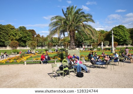 PARIS - JULY 23: People rest in Luxembourg Gardens on July 23, 2011 in Paris, France. Paris is the most visited city in the world with 15.6 million international arrivals in 2011.