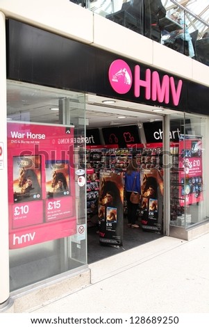 London - May 14: Customer Shops At Hmv On May 14, 2012 In London. In January 2013 The 92 Years Old Retail Company Entered Administration Due To Financial Trouble.