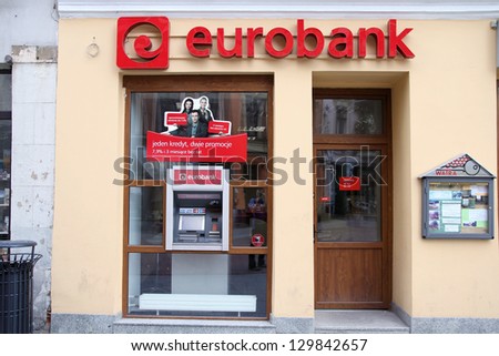 TORUN, POLAND - SEPTEMBER 5: Euro Bank on September 5, 2010 in Torun, Poland. In 2009 Euro Bank received award for best online access system in Poland (awarded by Gazeta Bankowa).