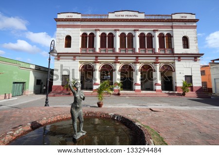 Camaguey, Cuba - old town listed on UNESCO World Heritage List. Teatro Principal - the theatre.
