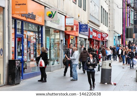 Liverpool, Uk - April 20: People Shop On April 20, 2013 In Liverpool, Uk. Liverpool City Region Has A Population Of Around 1.6 Million People And Is One Of Largest Urban Areas In The Uk.
