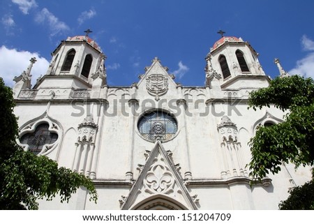 Havana, Cuba - city architecture. Gothic church in Vedado.