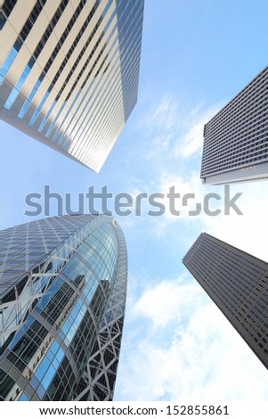 Shinjuku, Tokyo - wide angle view of modern city in Japan
