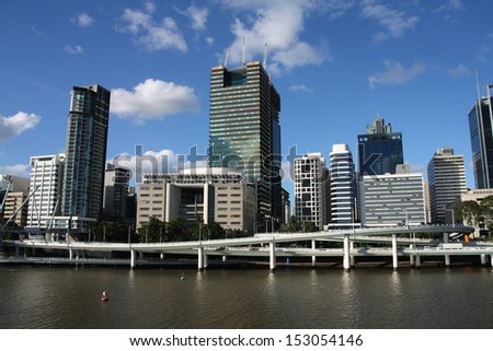 Brisbane, Queensland. Modern city skyline and the river. Australia summer.