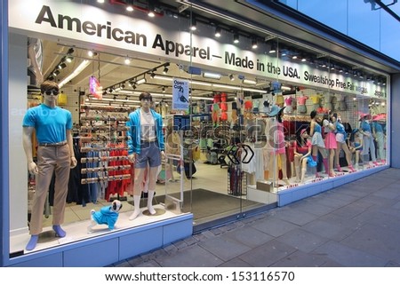 Manchester, Uk - April 23: American Apparel Fashion Store On April 23, 2013 In Manchester, Uk. American Apparel Was Founded In 1989 And Has 273 Store Locations As Of 2013.