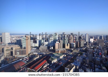 OSAKA, JAPAN - APRIL 27: Cityscape view on April 27, 2012 in Osaka, Japan. Osaka is the 3rd largest city in Japan (2.8 million people) with population of metro area reaching 19 million people.