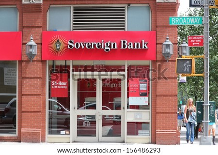 NEW YORK - JULY 2: Sovereign Bank branch on July 2, 2013 in New York. Sovereign Bank is park of Santander Group and has 723 retail offices.