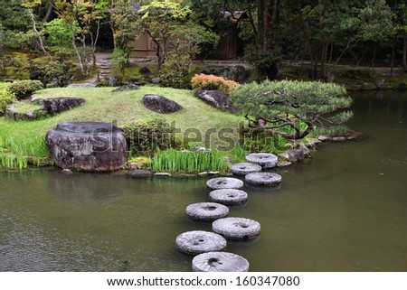 Nara, Japan (Kansai region) - UNESCO World Heritage Site. Isuien Garden from Meiji era.