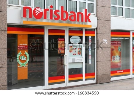 DORTMUND, GERMANY - JULY 15: Norisbank branch on July 15, 2012 in Dortmund, Germany. Norisbank is a German bank founded in 1965 with 90 branches today.