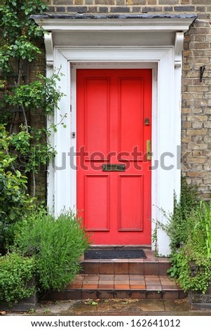 London, United Kingdom - typical Victorian architecture door.