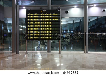 VALENCIA, SPAIN - OCTOBER 10: Valencia Airport interior on October 10, 2010 in Valencia, Spain. With 4.9m pax in 2010 it was the 10th busiest airport in Spain and 73rd busiest airport in Europe.