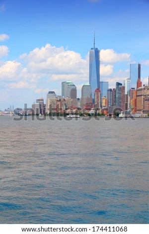 New York City, United States - Manhattan skyline with Freedom Tower