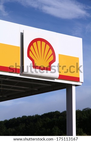 DEUBACHSHOF, GERMANY - SEPTEMBER 4, 2011: Shell gas station in Deubachshof, Germany. According to Forbes, Royal Dutch Shell oil company is the 5th largest corporation worldwide.