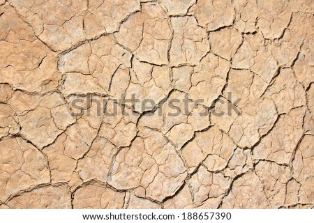 Mojave Desert background - dried cracked mud in Death Valley National Park, California, USA.