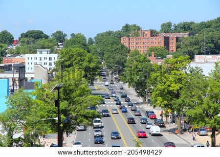 WASHINGTON, USA - JUNE 15, 2013: People drive in Eckington and Edgwood suburbs of Washington, DC. With 646,449 people Washington DC is the 23rd most populous US city.