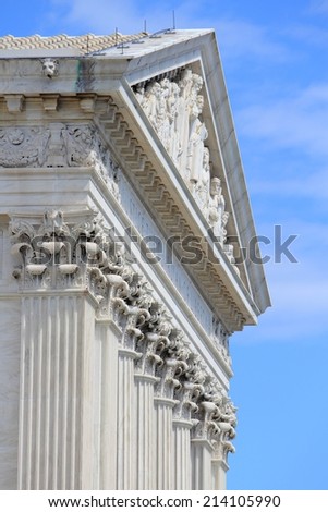 Washington DC, capital city of the United States. US Supreme Court building.