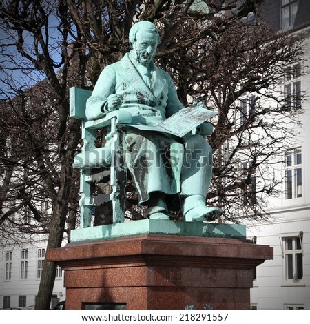 Copenhagen, Denmark - famous Danish composer, Johan Peter Emilius Hartmann. Oresund region. Square composition.