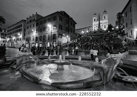 ROME, ITALY - MAY 10, 2010: People visit the Spanish Square in Rome. Rome is the 3rd most visited city in Europe (5.5m international tourist arrivals 2009).