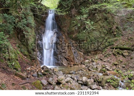 Japan nature - Metaki Falls on famous Nakasendo trail near Magome.