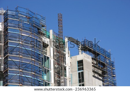Contemporary apartment building construction in Sydney, Australia. Real estate industry.
