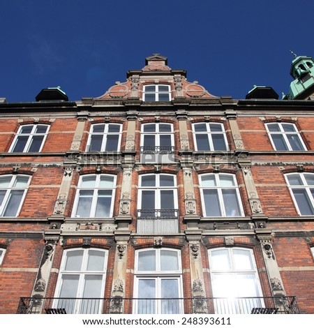 Copenhagen, Denmark - old town architecture. Oresund region. Square composition.
