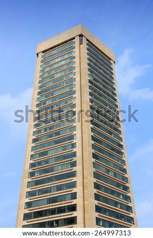 BALTIMORE, USA - JUNE 12, 2013: World Trade Center building in Baltimore. Baltimore World Trade Center is the tallest regular pentagonal building in the world (405 ft).
