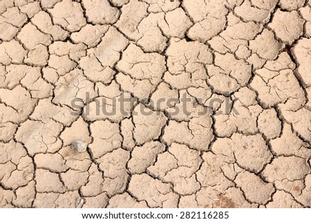 Drought in Sudan, Africa. Cracked dry soil - global warming effect.